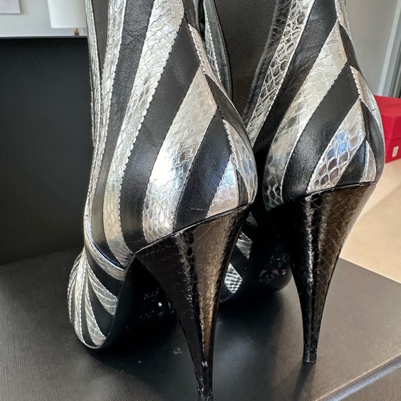 YSL Snake Black and Silver Boot - Picture 9 of 14